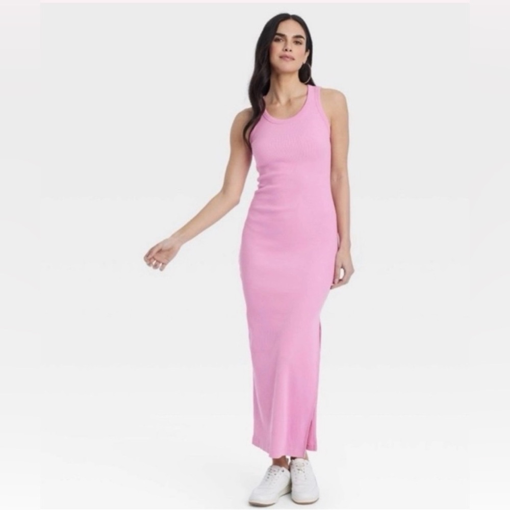 Universal Thread Pink Sleeveless Maxi Tank Dress